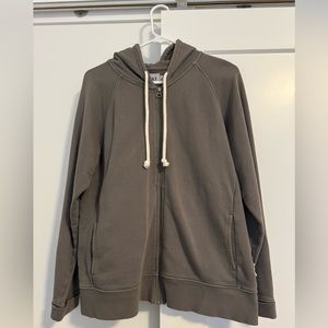 Women’s Pact 100% Organic Cotton Sweatshirt Full Zip Hoodie. Gray, size L